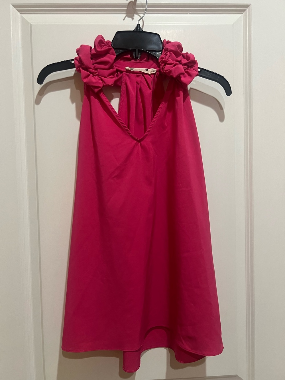 Buddy Love Hot Pink Ruffle Halter Top.